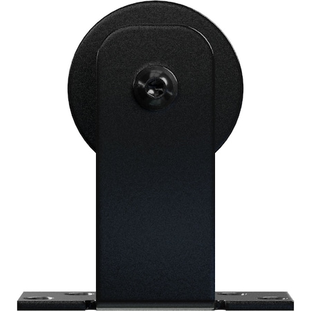 Ekena Millwork Economy Straight Top Silent Roller Hanger w/ Bolts for Barn Door for 1 3/8" to 1 3/4" Doors, Black GB6008RTMBL